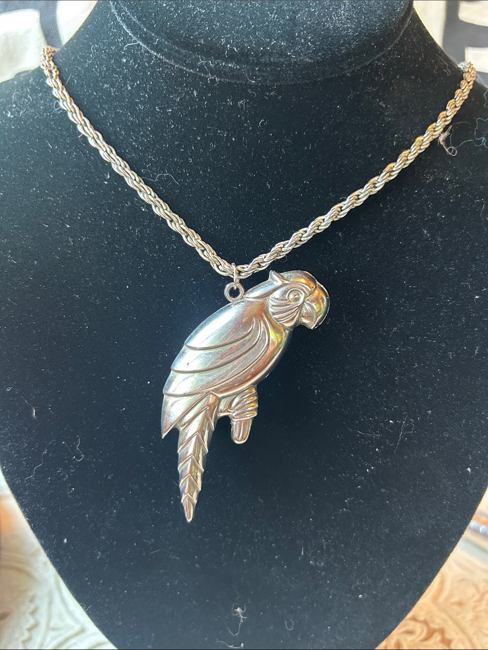 Sterling Silver Parrot Necklace